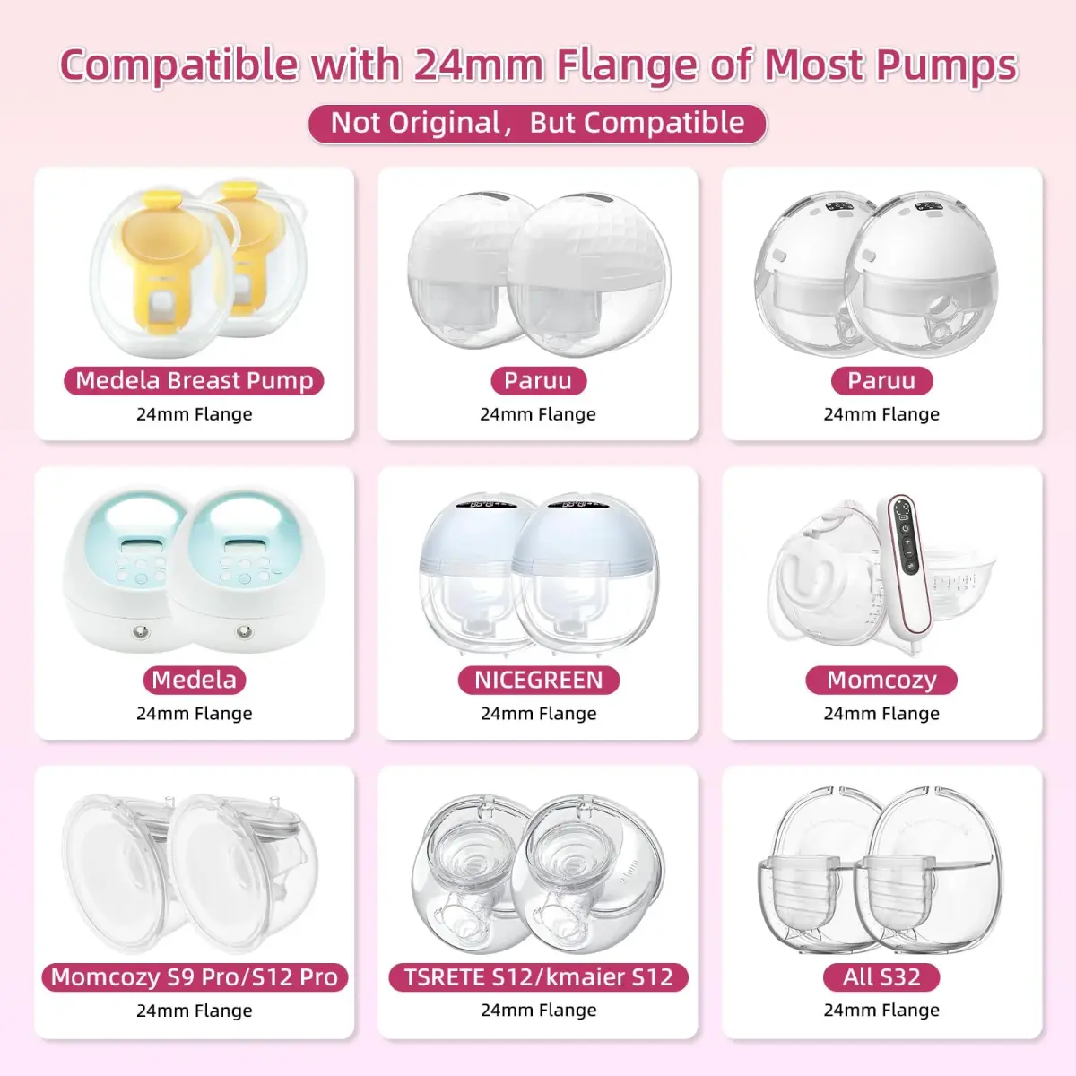 GOCROWEEN Flange Inserts 15mm (0.59 inch) for Spectra 24mm Shields | Reduce Nipple Tunnel to 15mm - view 3