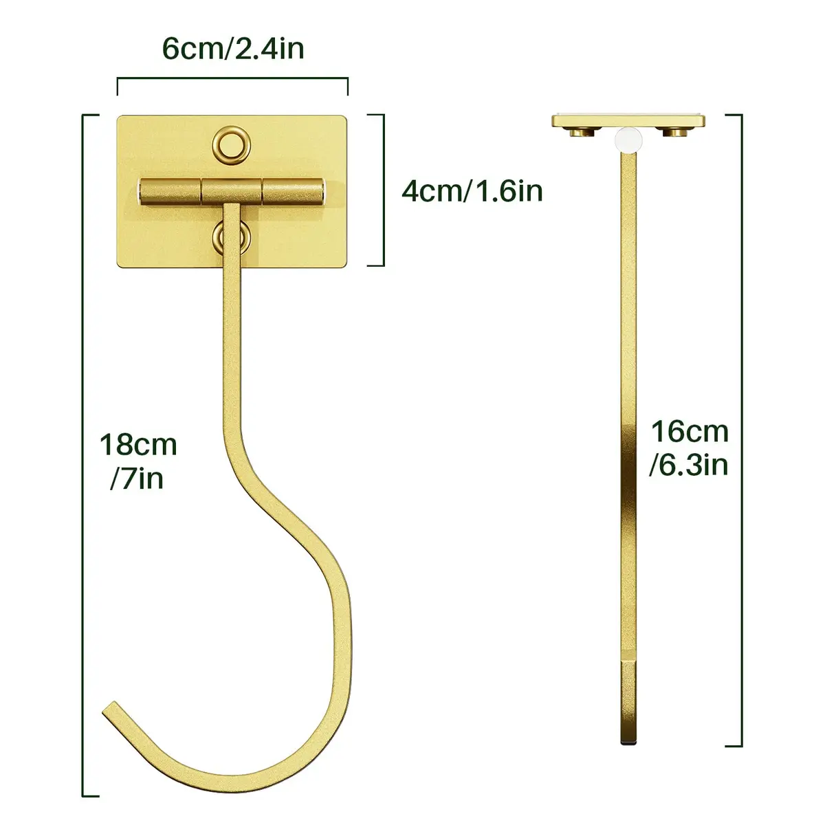 bussdis Adhesive Banana Hook Under Cabinet | Space-Saving, Magnetic, Gold - view 5