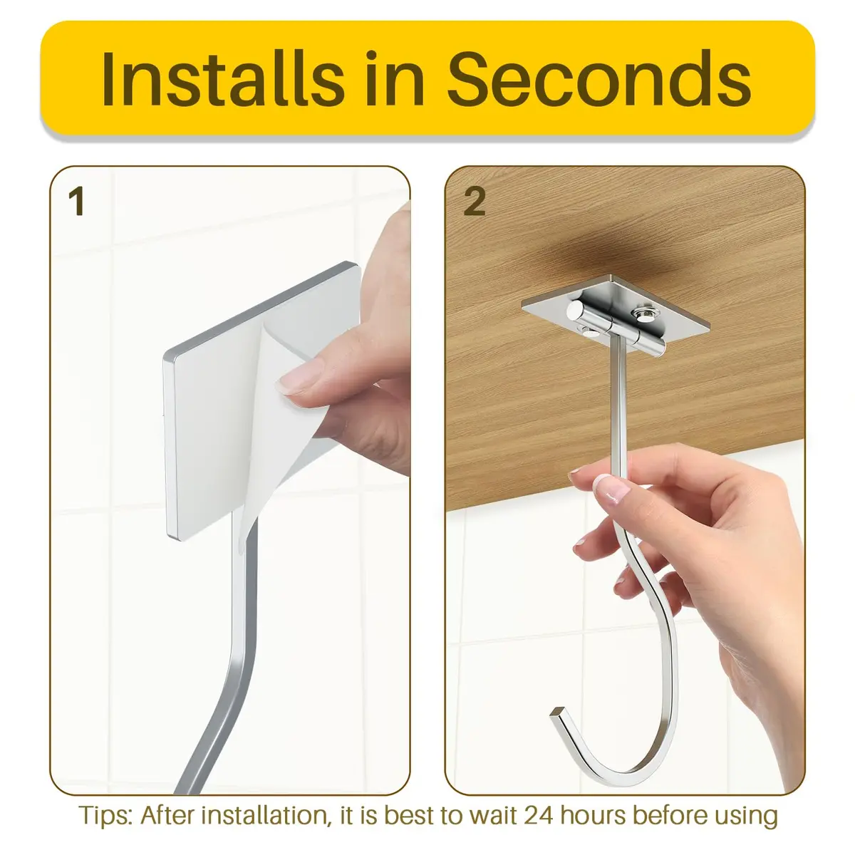 bussdis Silver 1 Pack Storage Hook | Heavy Duty Stainless Steel, Foldable, 13lb Capacity, Magnetic, Under Cabinet (70-120 chars) - view 5