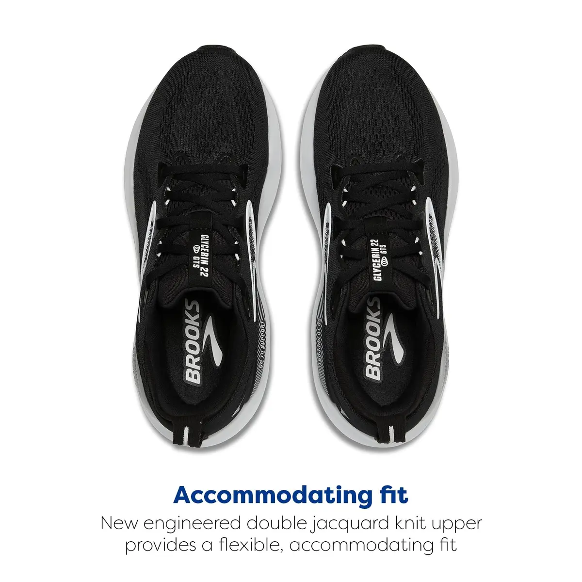 Brooks Glycerin GTS 22 Supportive Running Shoe - Black/Grey/White - 11.5 Medium - view 4