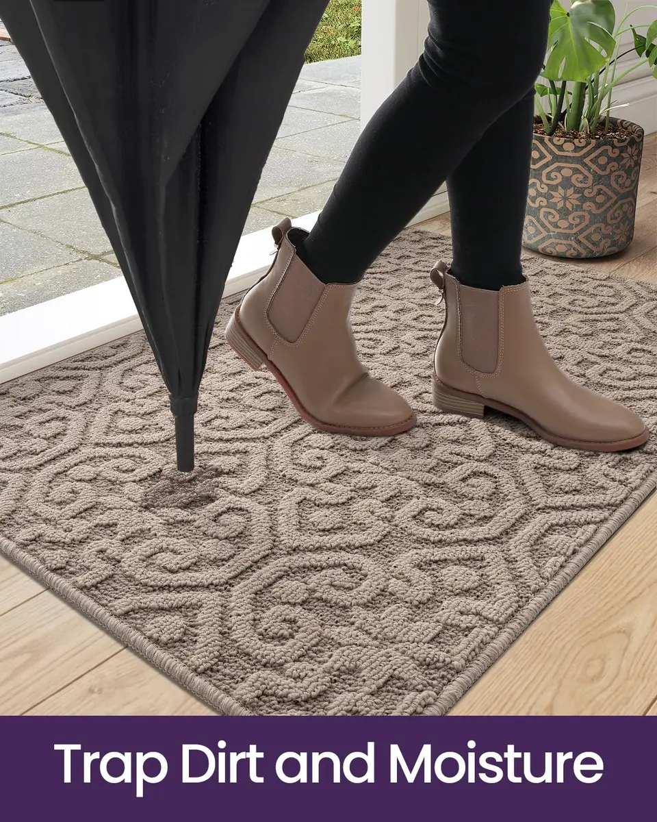DEXI Indoor Entrance Doormat 43cm x 76cm (17" x 30") | Floral Pattern Dirt Trapper - view 6