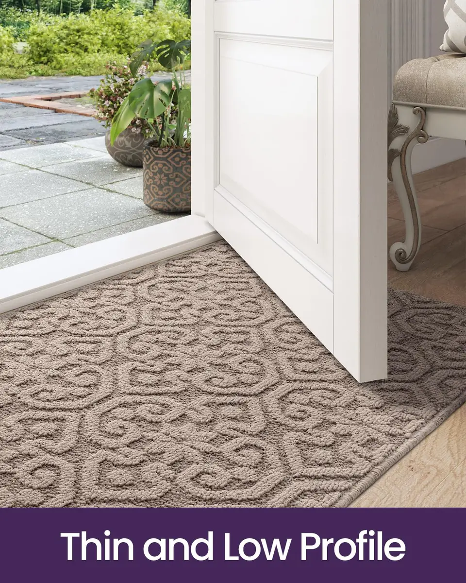 DEXI Indoor Entrance Doormat 43cm x 76cm (17" x 30") | Floral Pattern Dirt Trapper - view 8