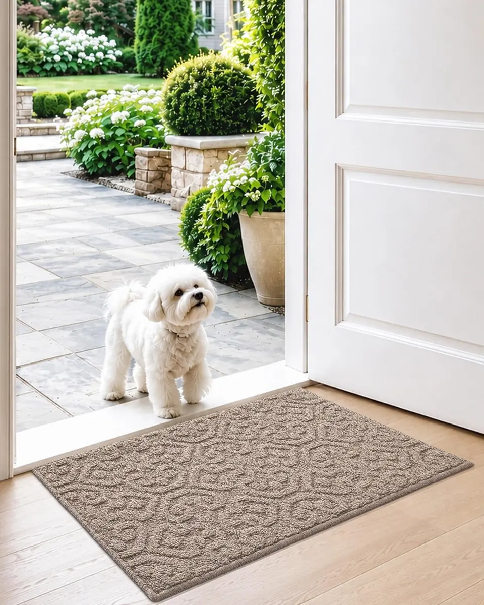 DEXI Indoor Entrance Doormat 43cm x 76cm (17" x 30") | Floral Pattern Dirt Trapper - view 2