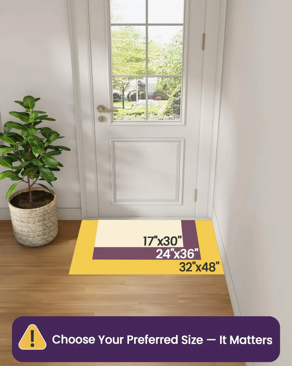 DEXI Indoor Entrance Doormat 43cm x 76cm (17" x 30") | Floral Pattern Dirt Trapper - view 4