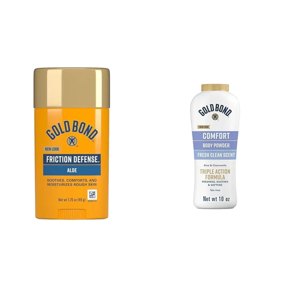 Gold Bond Friction Defense Stick 1.75 oz & Comfort Body Powder 10 oz Bundle | Unscented & Talc-Free Formula - main product image