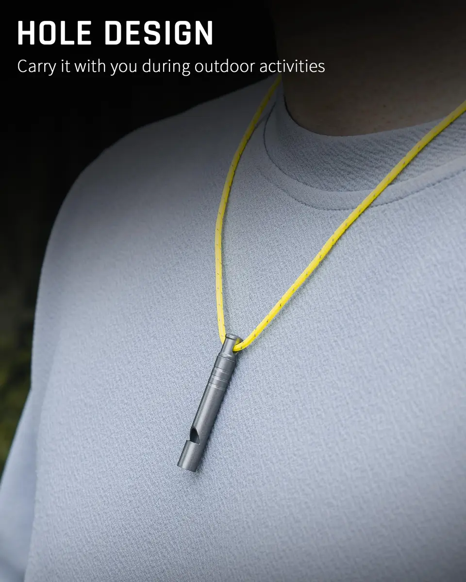 TISUR Titanium Emergency Whistle,Dog Whistle (Gray-4PCS) | 120dB Loud Signal for Outdoors & Pets - view 3