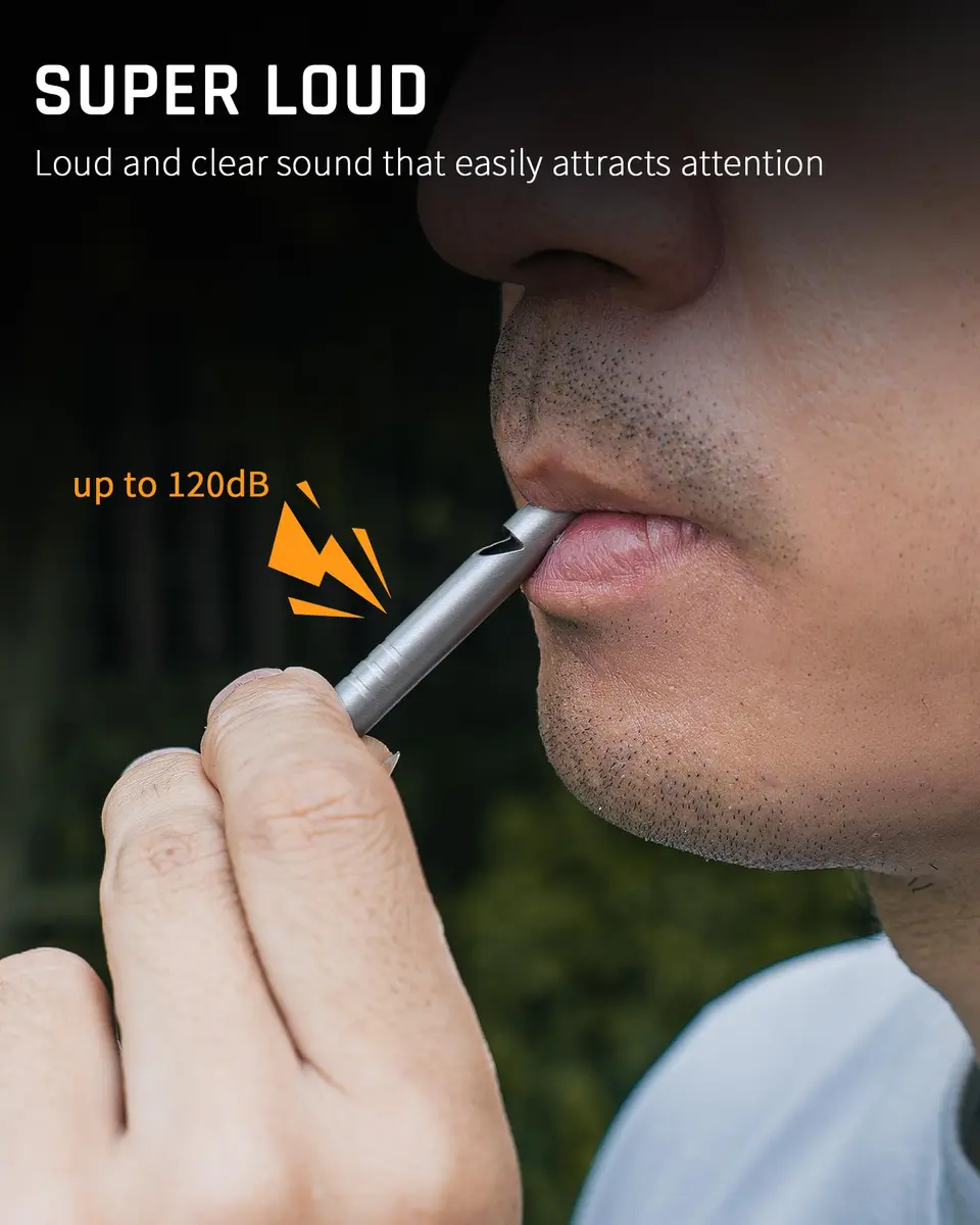 TISUR Titanium Emergency Whistle,Dog Whistle (Gray-4PCS) | 120dB Loud Signal for Outdoors & Pets - view 4