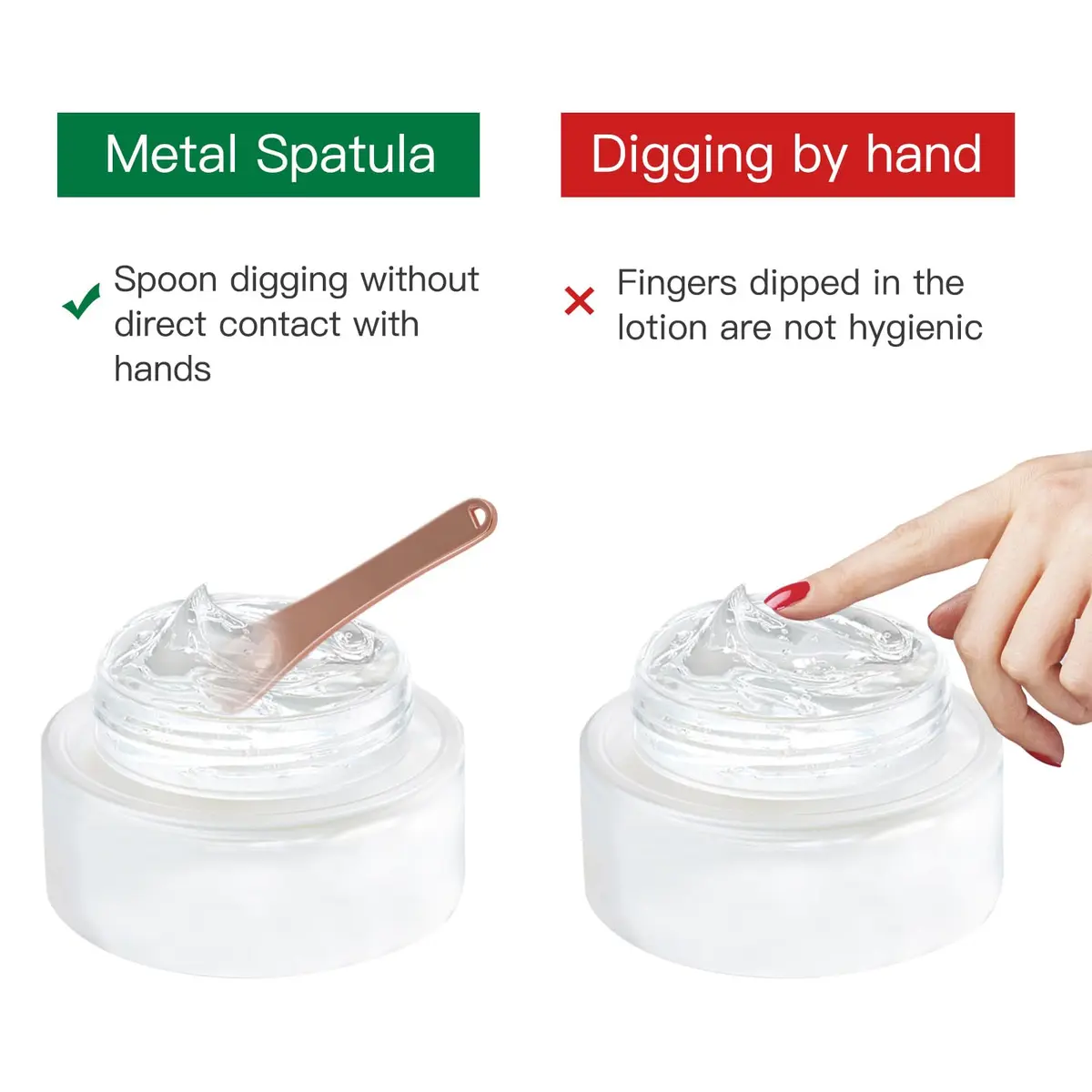 Tekson Metal Cosmetic Spatula Set 6 Pieces (2.36" x 0.47") | Reusable Makeup Beauty Spoons for Cream, Lotions, Moisturizers - view 3