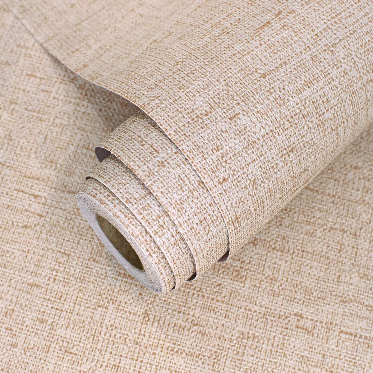 lenify Beige Grasscloth Peel and Stick Wallpaper Textured 40cm x 300cm | Vintage Linen Style for Indian Homes - main product image