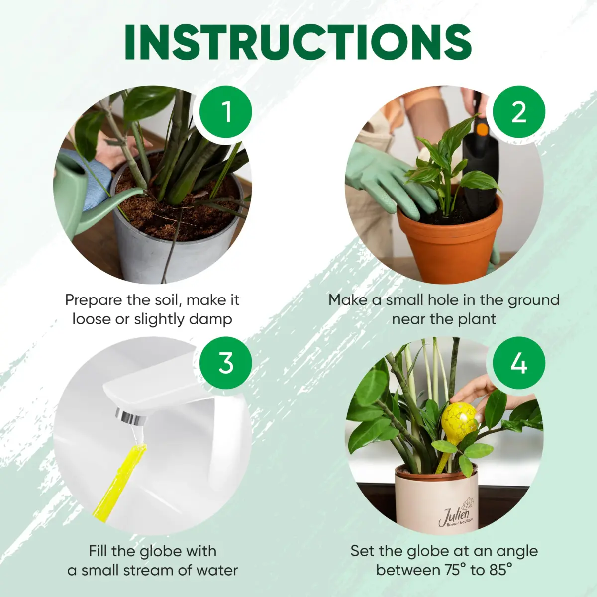 Mission Gallery Plant Watering Globes Set of 4 Small | 100ml Capacity for 5-Day Irrigation - view 6