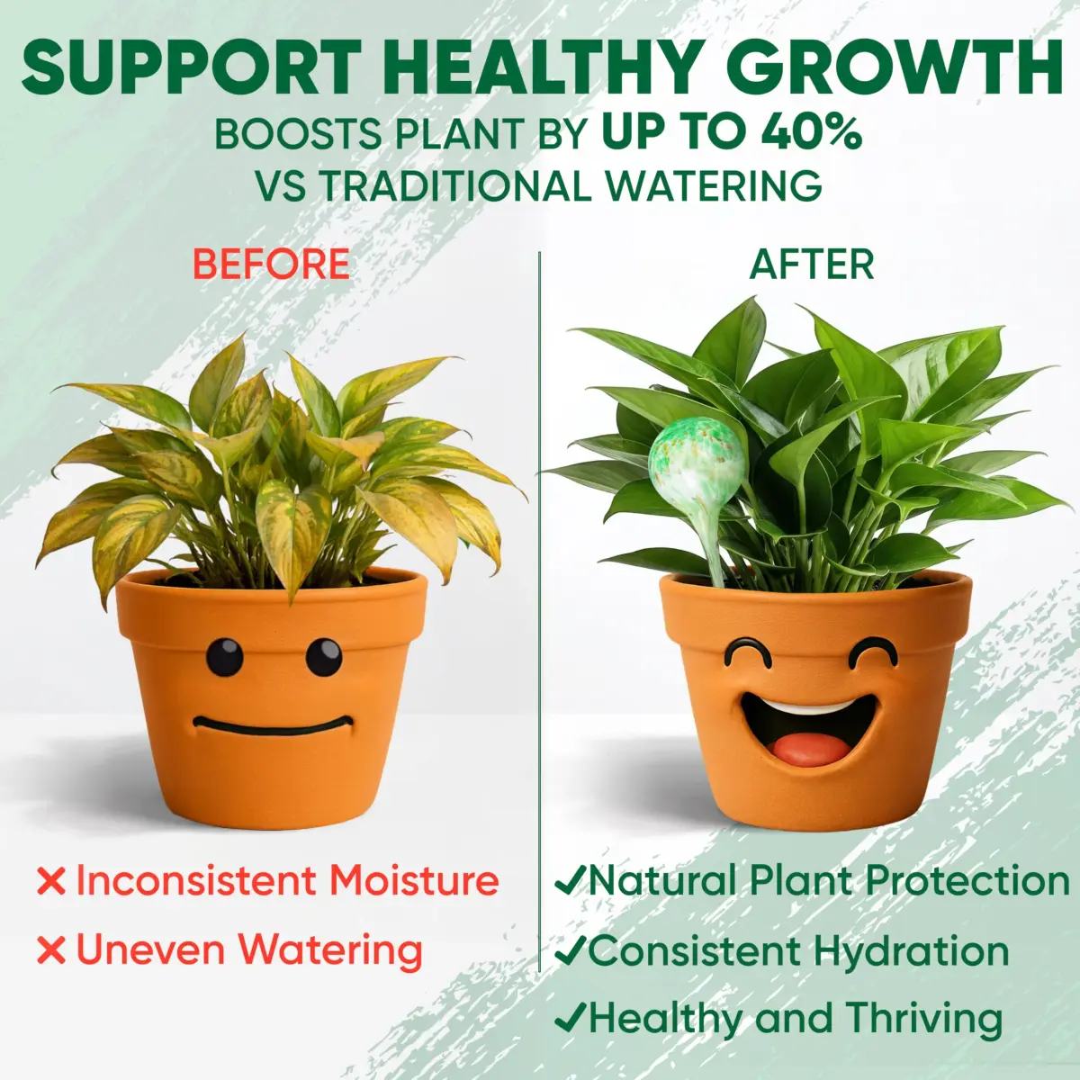 Mission Gallery Plant Watering Globes Set of 4 Small | 100ml Capacity for 5-Day Irrigation - view 3