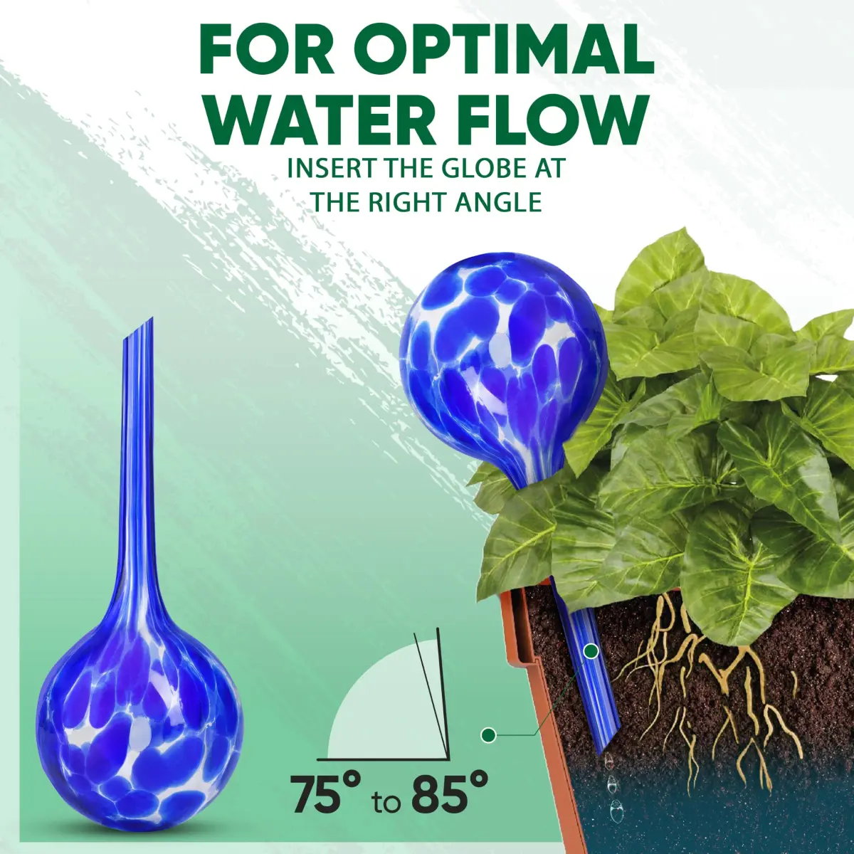 Mission Gallery Glass Plant Watering Globes Set of 4, Large 200ml | Automatic Irrigation for Indoor & Outdoor Plants - view 7