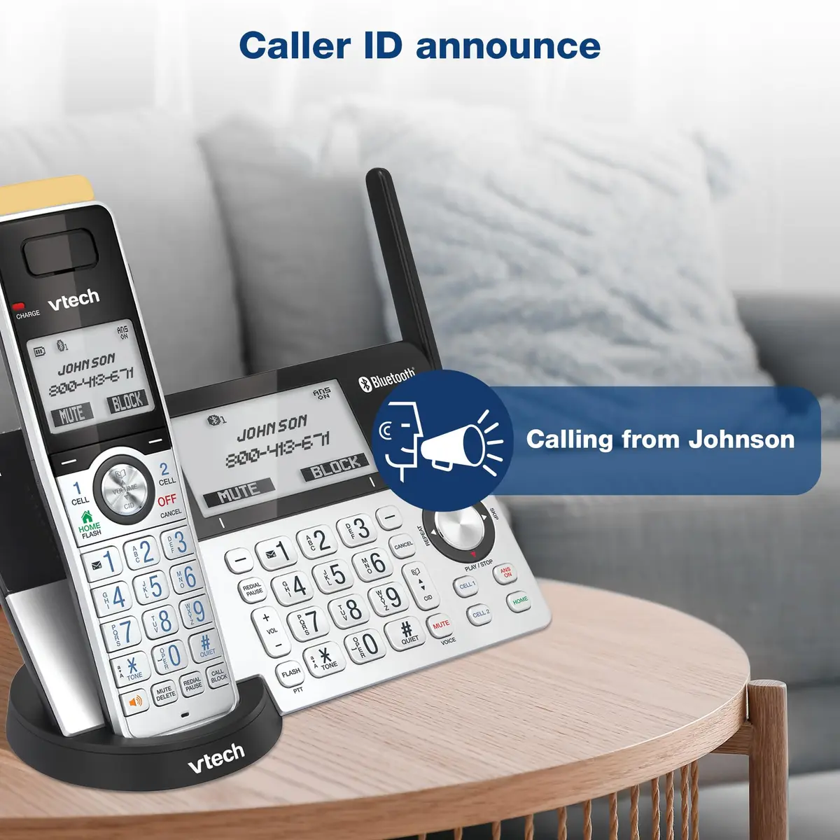 VTech IS8151-2 Super Long Range 2 Handset Cordless Phone | DECT 6.0, Bluetooth, Call Blocker, Answering Machine - view 7