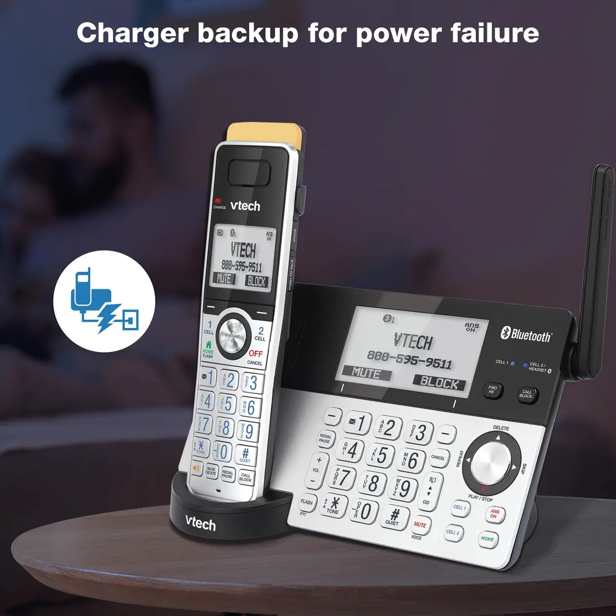 VTech IS8151-2 Super Long Range 2 Handset Cordless Phone | DECT 6.0, Bluetooth, Call Blocker, Answering Machine - view 8