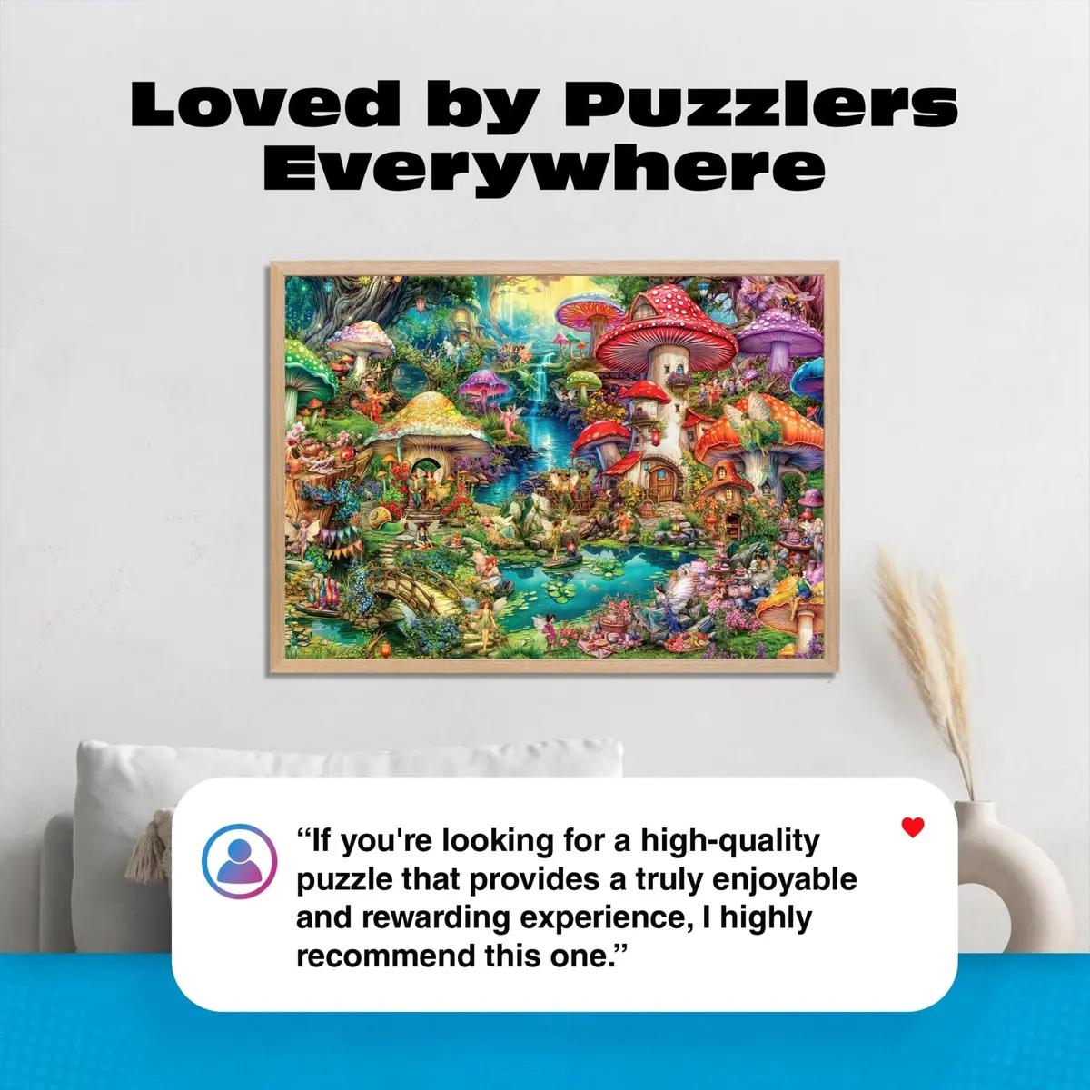 Buffalo Games Aimee Stewart Merry Mushroom Village Picnic 2000 Piece Puzzle | Vibrant Fantasy Scene for Adults - view 6