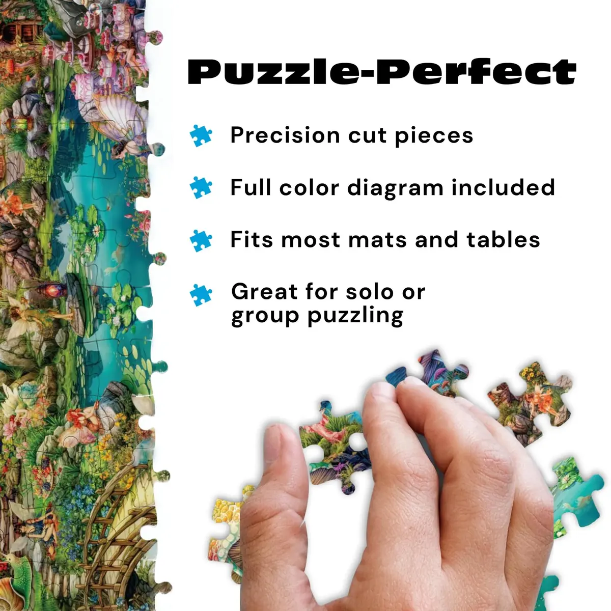 Buffalo Games Aimee Stewart Merry Mushroom Village Picnic 2000 Piece Puzzle | Vibrant Fantasy Scene for Adults - view 4