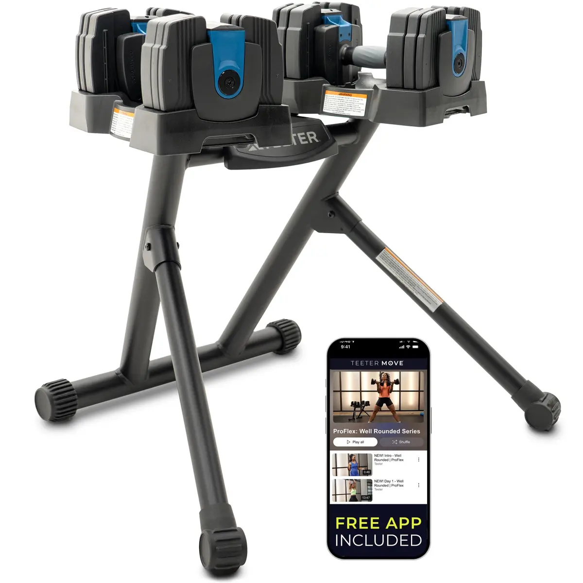 Teeter ProFlex 432 Adjustable Dumbbell Set 4-32lb | Space-Saving Home Gym Equipment - main product image