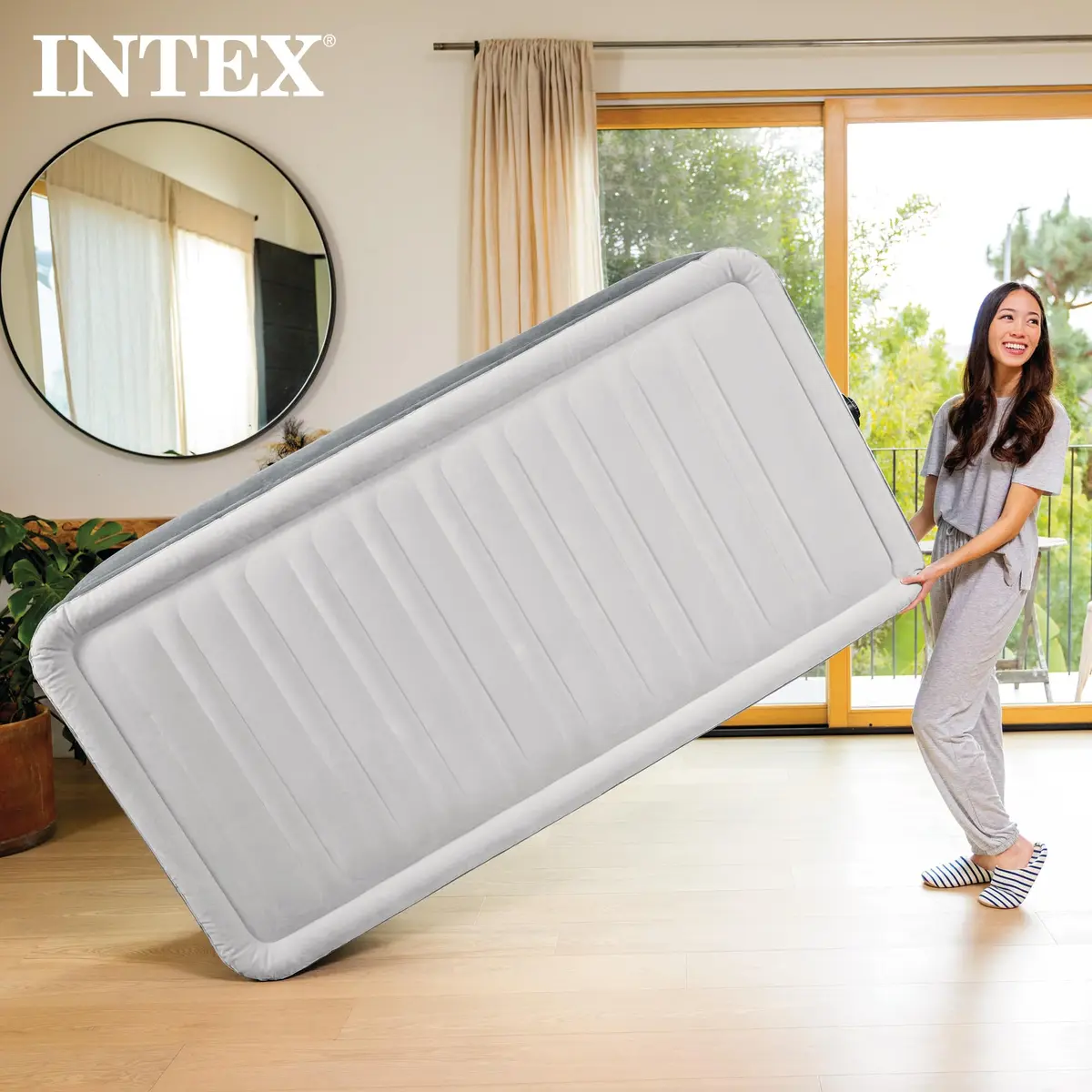 Intex Dura-Beam Deluxe 18" Twin Air Mattress with Built-in Pump (2-Pack) | Comfortable & Supportive for Guests - view 8