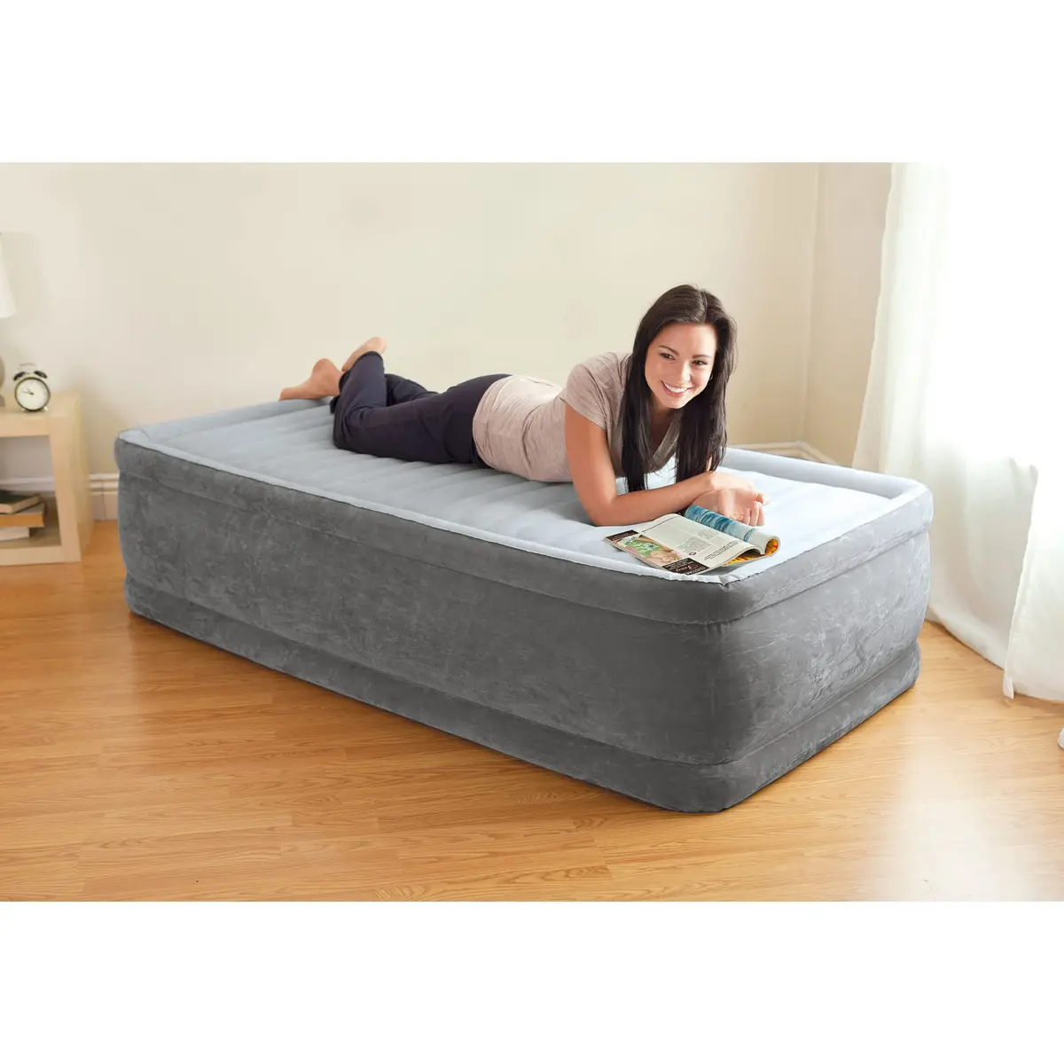 Intex Dura-Beam Deluxe 18" Twin Air Mattress with Built-in Pump (2-Pack) | Comfortable & Supportive for Guests - view 9