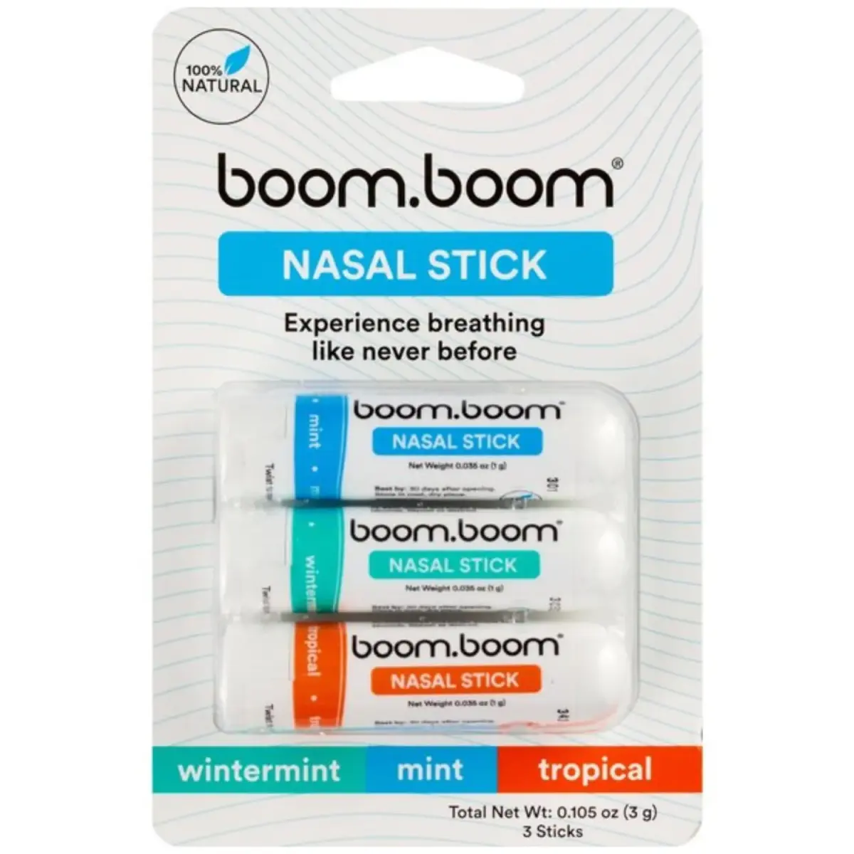 BoomBoom Nasal Stick Vapor Flow Technology Cool Refreshing Sensation | Natural Mood Boost - main product image