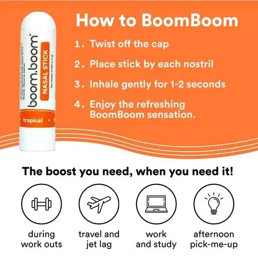 BoomBoom Nasal Stick Vapor Flow Technology Cool Refreshing Sensation | Natural Mood Boost - view 5