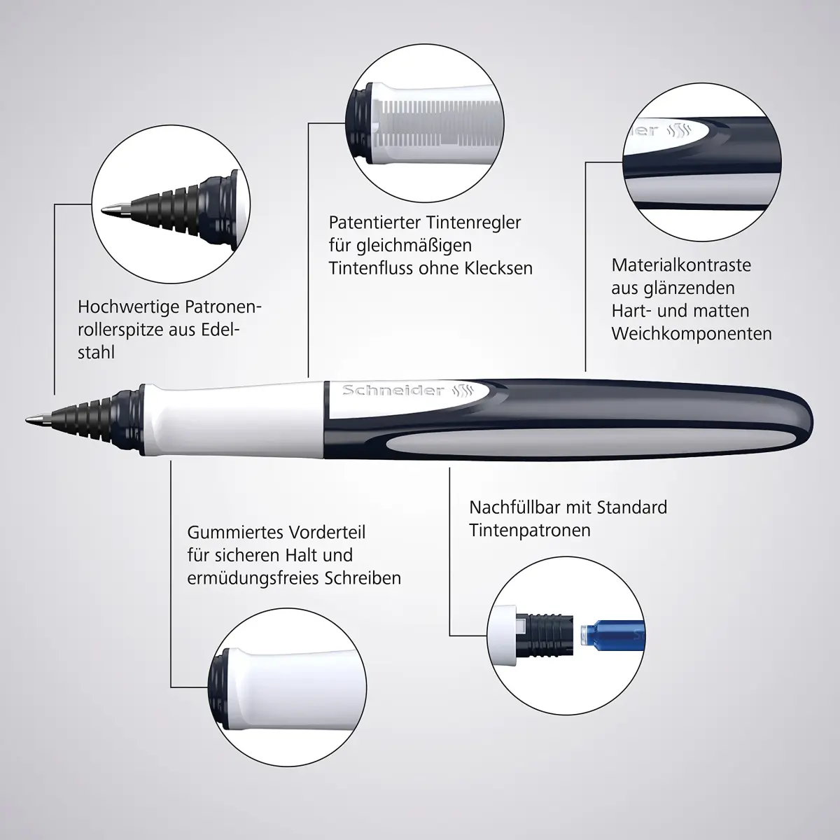 Schneider Ray Rollerball Pen Gift Set Onyx | Smooth Ink Flow, Erasable Ink, Gift Box - view 7