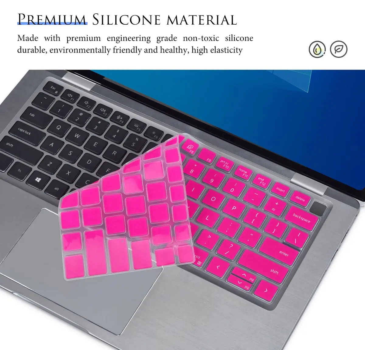 CASEDAO Pink Keyboard Cover Skin for Dell Latitude 14" 7440 5440 7430 5430 5431 9430 7420 5420 9420 7410 16" | US Layout - view 4