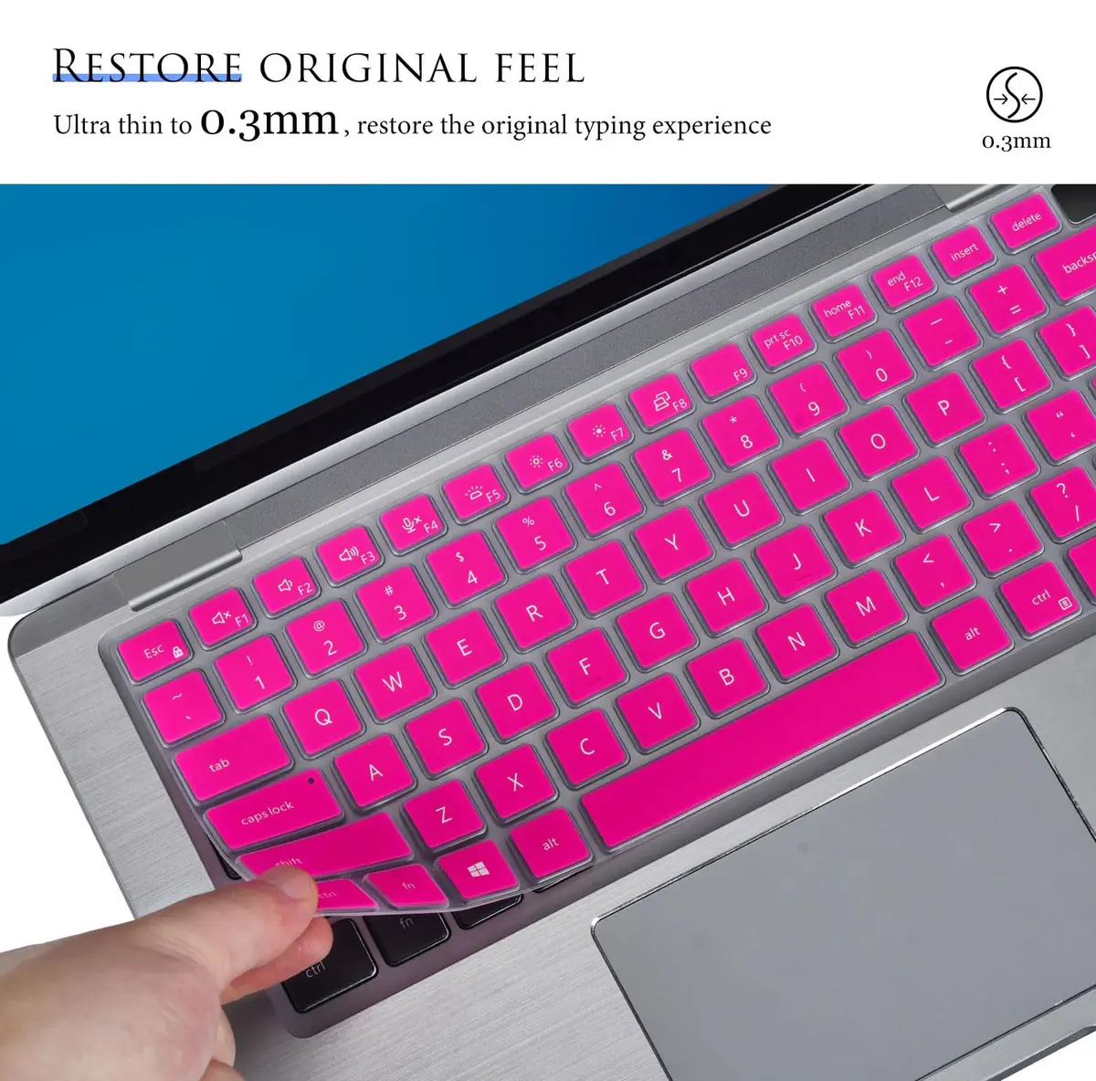 CASEDAO Pink Keyboard Cover Skin for Dell Latitude 14" 7440 5440 7430 5430 5431 9430 7420 5420 9420 7410 16" | US Layout - view 5