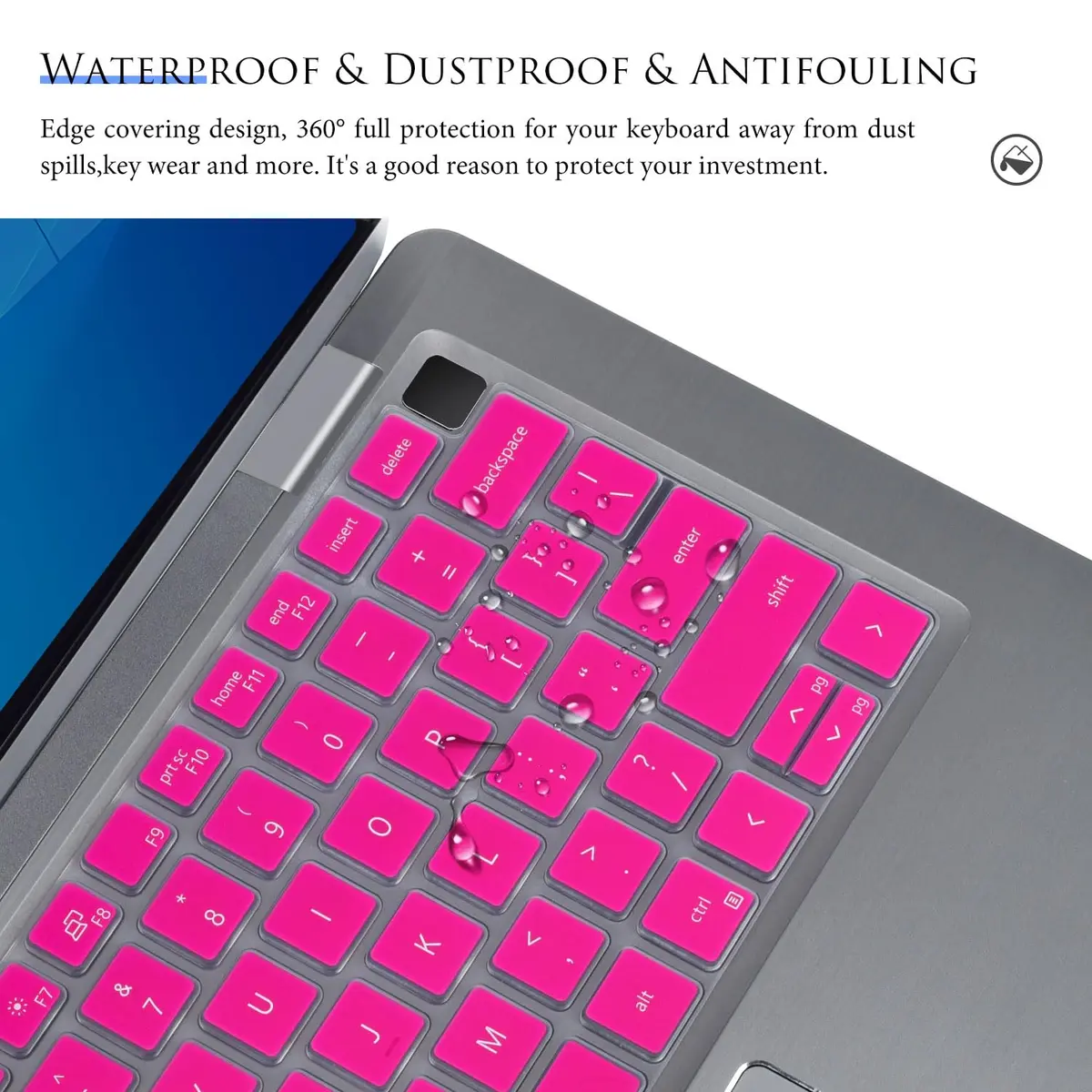 CASEDAO Pink Keyboard Cover Skin for Dell Latitude 14" 7440 5440 7430 5430 5431 9430 7420 5420 9420 7410 16" | US Layout - view 6