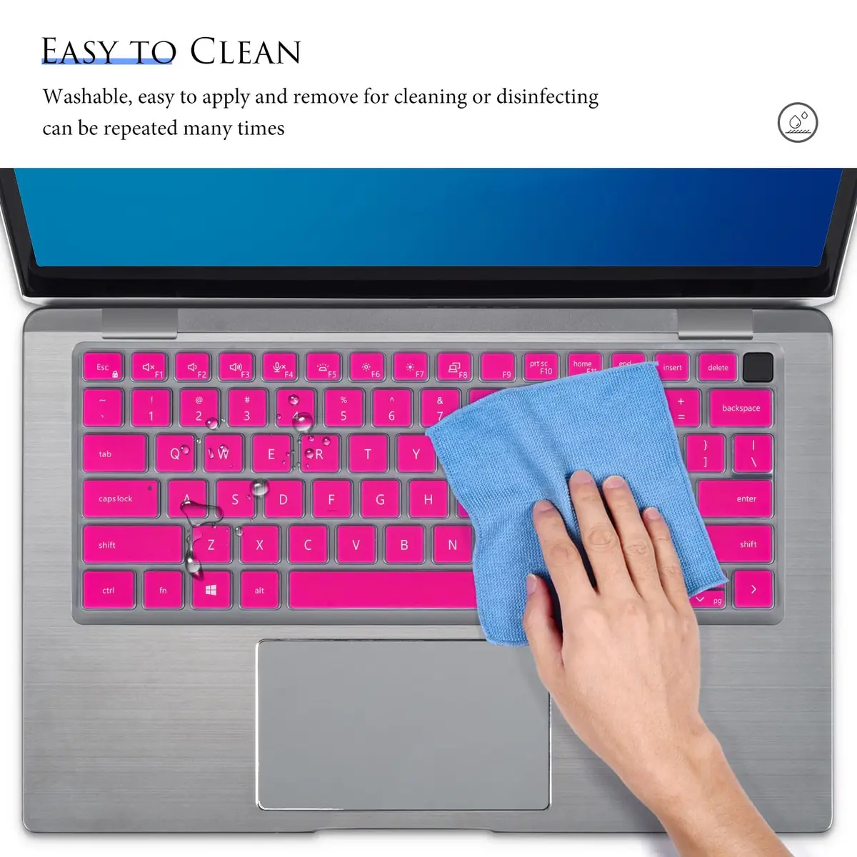 CASEDAO Pink Keyboard Cover Skin for Dell Latitude 14" 7440 5440 7430 5430 5431 9430 7420 5420 9420 7410 16" | US Layout - view 7