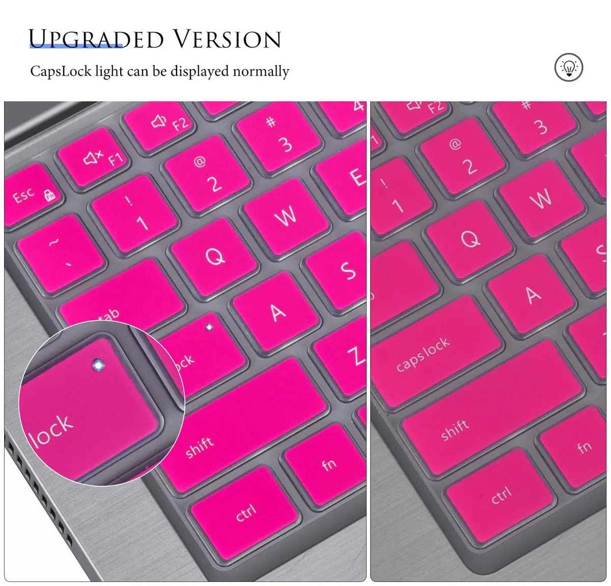 CASEDAO Pink Keyboard Cover Skin for Dell Latitude 14" 7440 5440 7430 5430 5431 9430 7420 5420 9420 7410 16" | US Layout - view 2