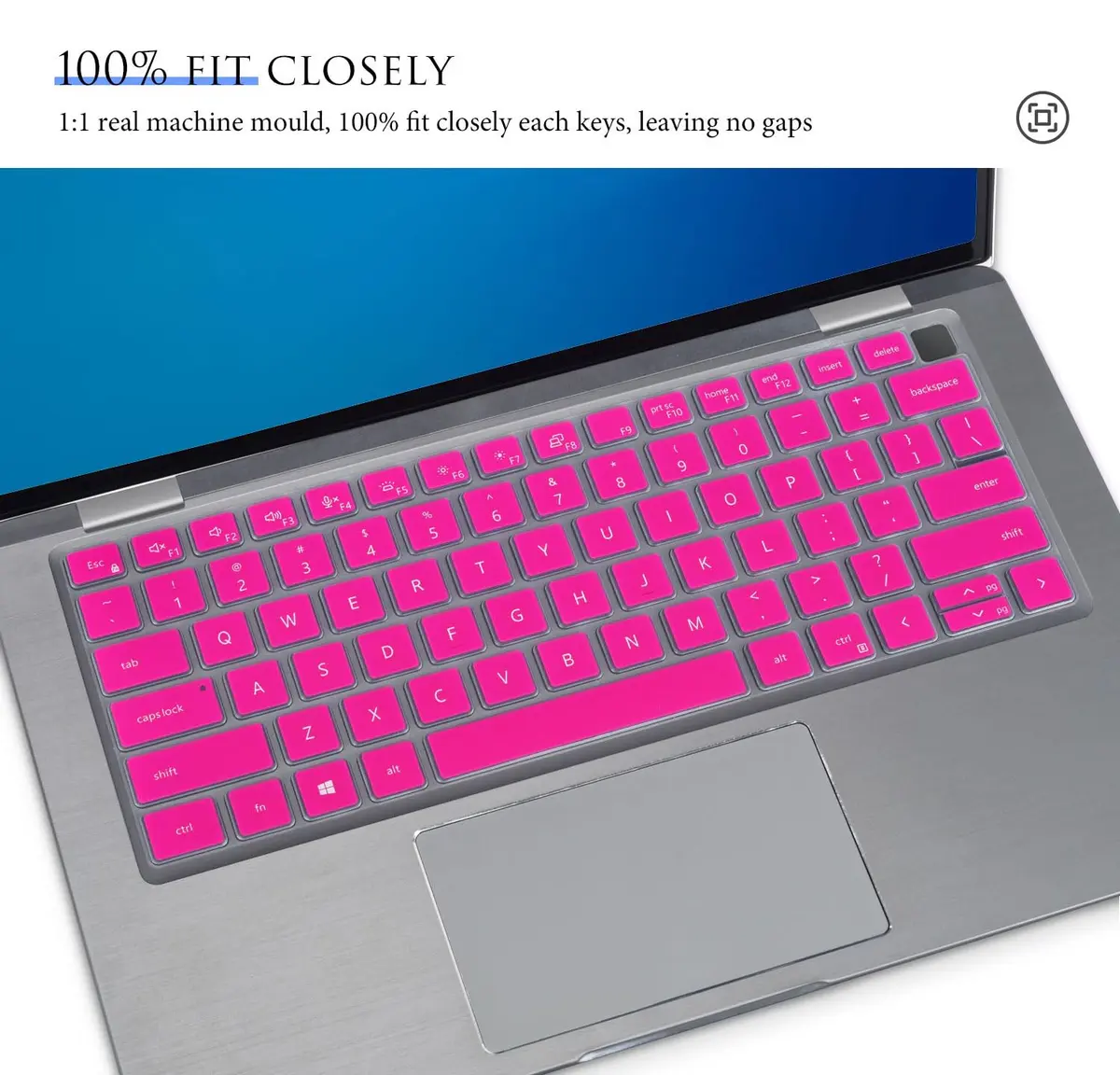 CASEDAO Pink Keyboard Cover Skin for Dell Latitude 14" 7440 5440 7430 5430 5431 9430 7420 5420 9420 7410 16" | US Layout - view 3