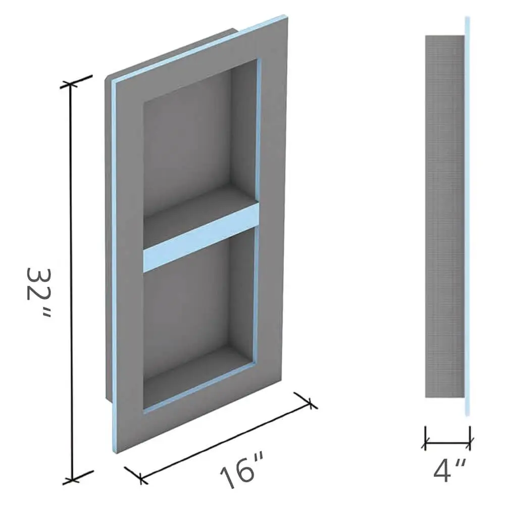 Wedi Shower Niche Set of 1 | 16 in. W x 32 in. H x 4 in. D | Modern Gray - view 2