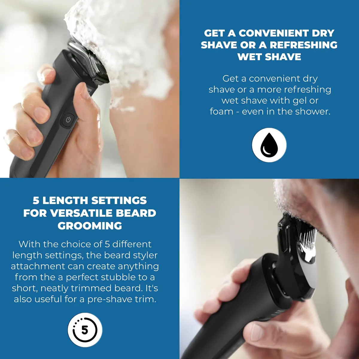 Philips Electric Shaver S66 | Rotary Wet & Dry Men’s Razor with SenseIQ Technology - view 8