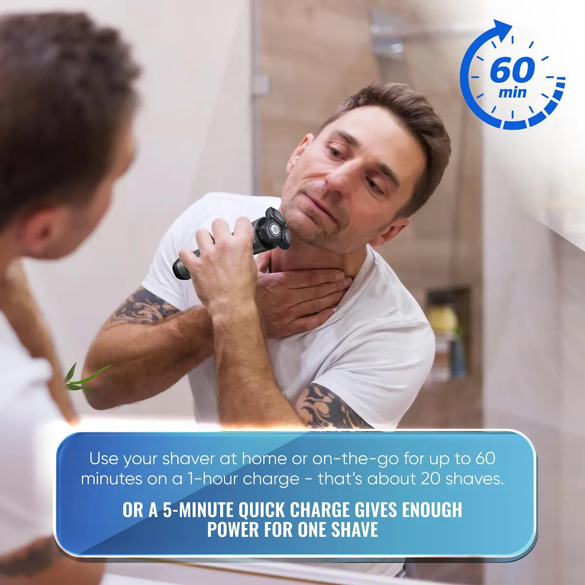 Philips Electric Shaver S66 | Rotary Wet & Dry Men’s Razor with SenseIQ Technology - view 3