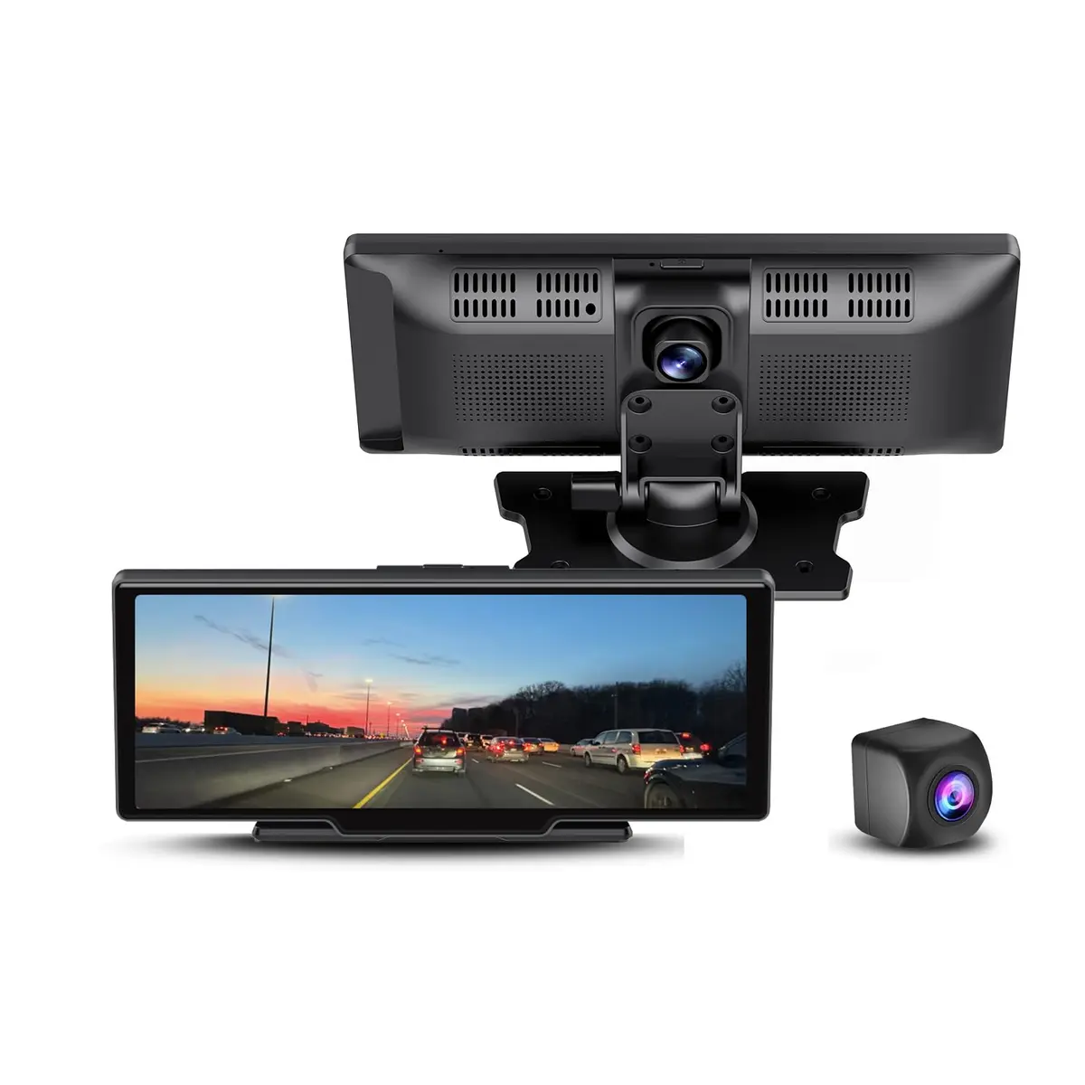 myGEKOgear Orbit C120 10.26" Infotainment Display with Dash Cam and Backup Cam | Wireless Apple CarPlay & Android Auto, 1080p Dashcams - main product image