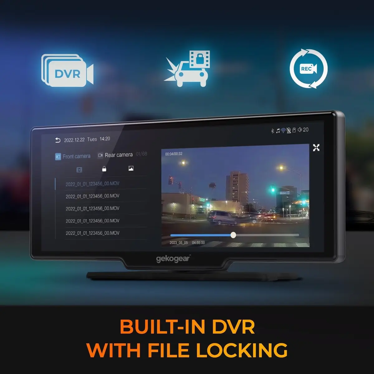 myGEKOgear Orbit C120 10.26" Infotainment Display with Dash Cam and Backup Cam | Wireless Apple CarPlay & Android Auto, 1080p Dashcams - view 9