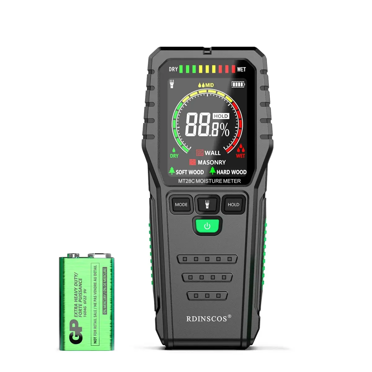 RDINSCOS Pinless Moisture Meter for Walls & Floors | 19mm Deep Detection - main product image