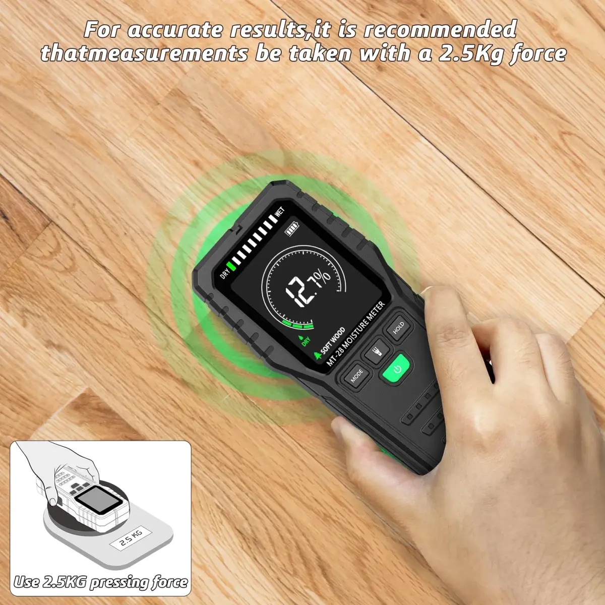RDINSCOS Pinless Moisture Meter for Walls & Floors | 19mm Deep Detection - view 5