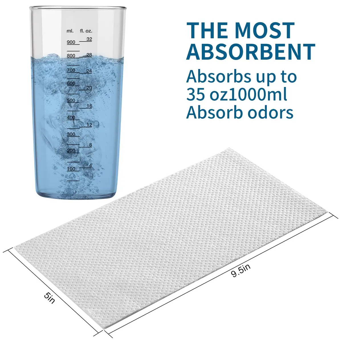 Sameky Commode Liners with Absorbent Pads 100 Bags + 100 Pads | 35 oz Capacity - view 4