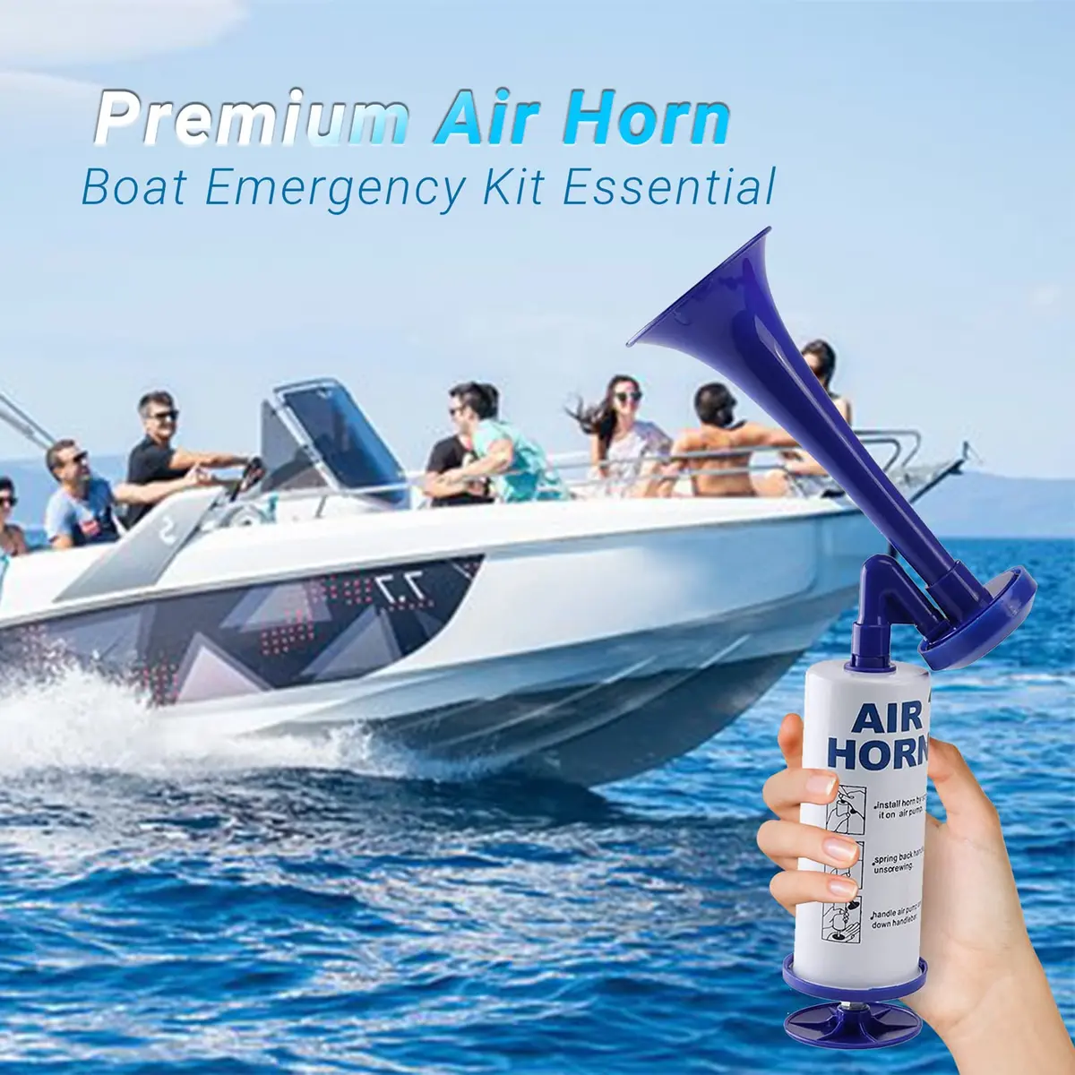 Qidoe Handheld Air Horn 130dB | Loud Marine & Sporting Noisemaker for Outdoors & Safety - view 2