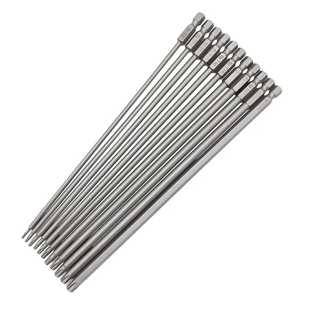 Saipe 11pcs 200mm Extra Long Torx Magnetic Screwdriver Bit Set (T6-T40) | High Hardness Alloy Steel, Magnetic Tip, Extra Long for Tight Spaces - main product image