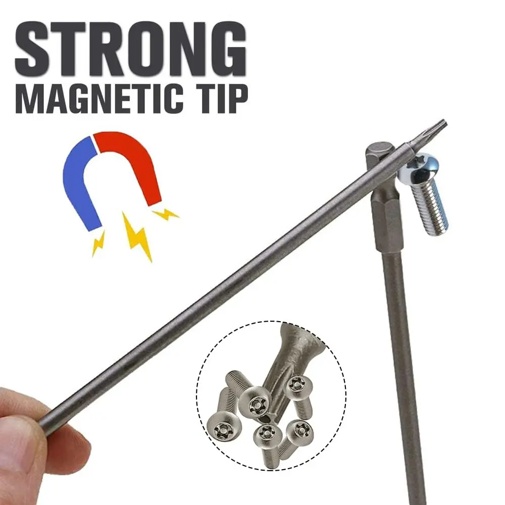 Saipe 11pcs 200mm Extra Long Torx Magnetic Screwdriver Bit Set (T6-T40) | High Hardness Alloy Steel, Magnetic Tip, Extra Long for Tight Spaces - view 5