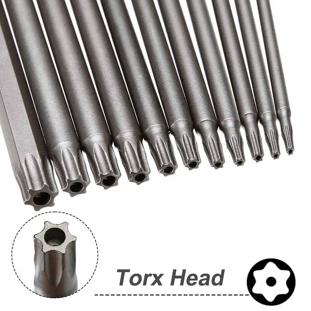 Saipe 11pcs 200mm Extra Long Torx Magnetic Screwdriver Bit Set (T6-T40) | High Hardness Alloy Steel, Magnetic Tip, Extra Long for Tight Spaces - view 4
