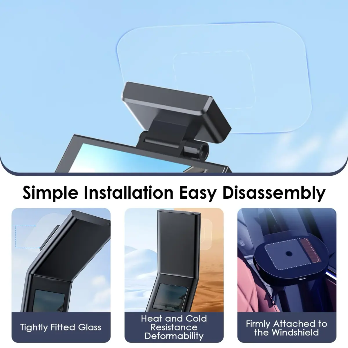 GUGUMO Dash Cam Windshield Sticker Kit 8-Pack | Static Cling Applicator for Secure Mounting & Scratch-Free Windshields - view 3