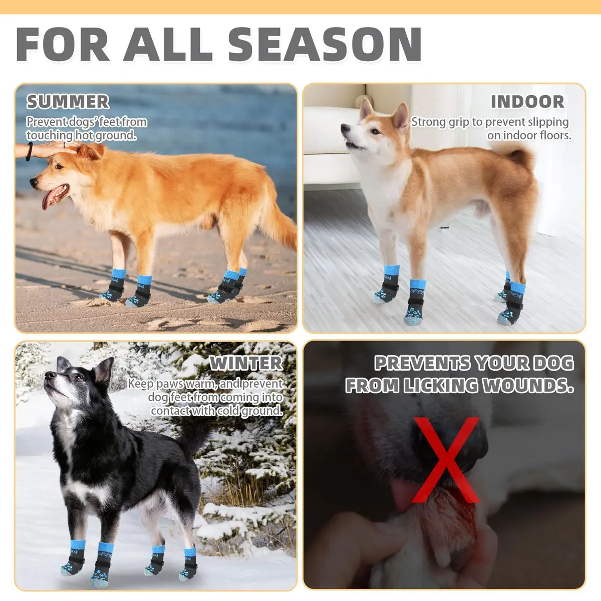 KOOLTAIL Dog Socks Shoes for Hot Pavement XL | Anti Slip Paw Protector for Senior Dogs - view 6