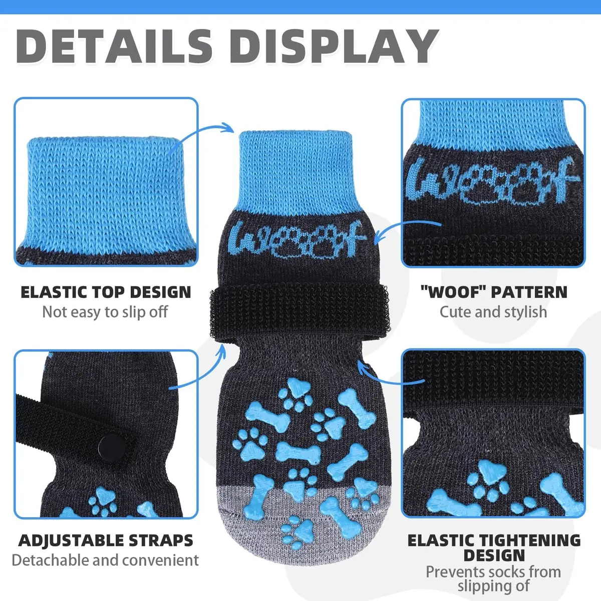 KOOLTAIL Dog Socks Shoes for Hot Pavement XL | Anti Slip Paw Protector for Senior Dogs - view 2