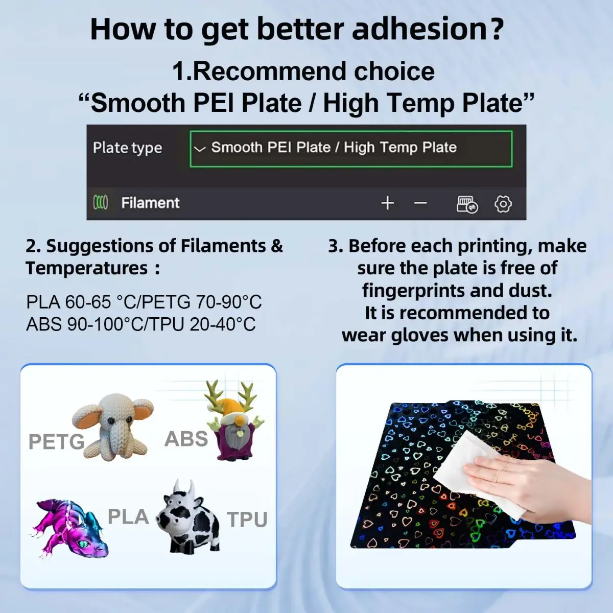 IdeaFormer-3D PEH Build Plate for Bambu Lab X1/X1C/X1E/A1/P1P/P1S/P2S/X2D 256x256mm | Double Sided Smooth Holographic Print Plate - view 3