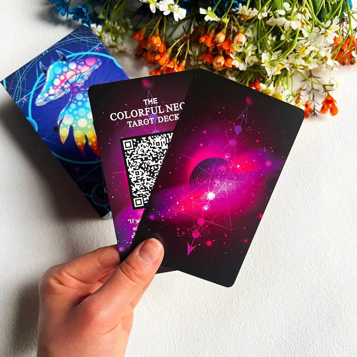 Jrskvaro Colorful Neon Tarot Cards Deck with Guidebook for Beginners | 78 Classic Cards & Meanings - view 6