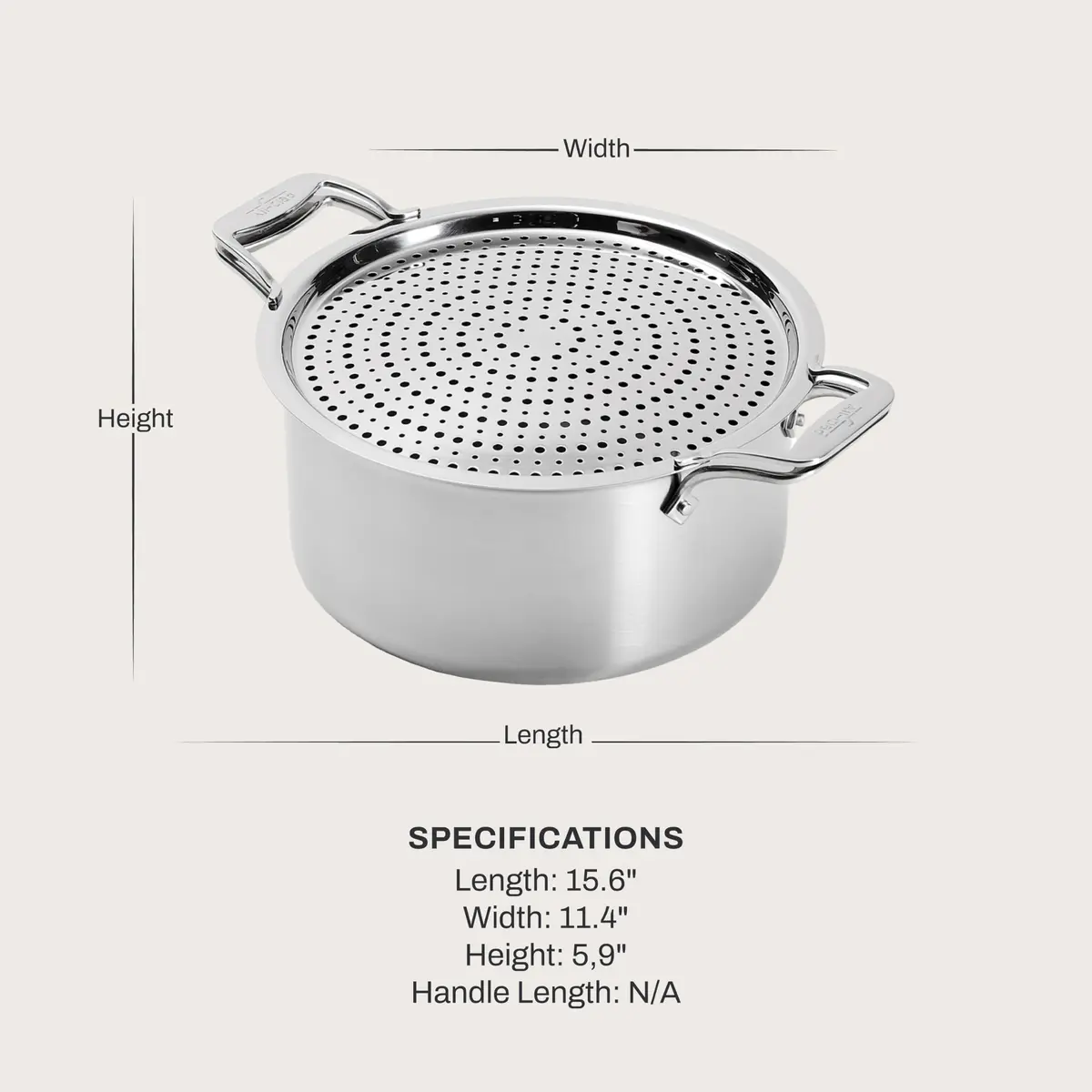 All-Clad D5 Stainless 8 Qt Stockpot & Splatter Screen | Made in USA, Even Heating, Durable, Induction Safe - view 2